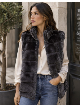 gilet fourrure "Pise" grande taille