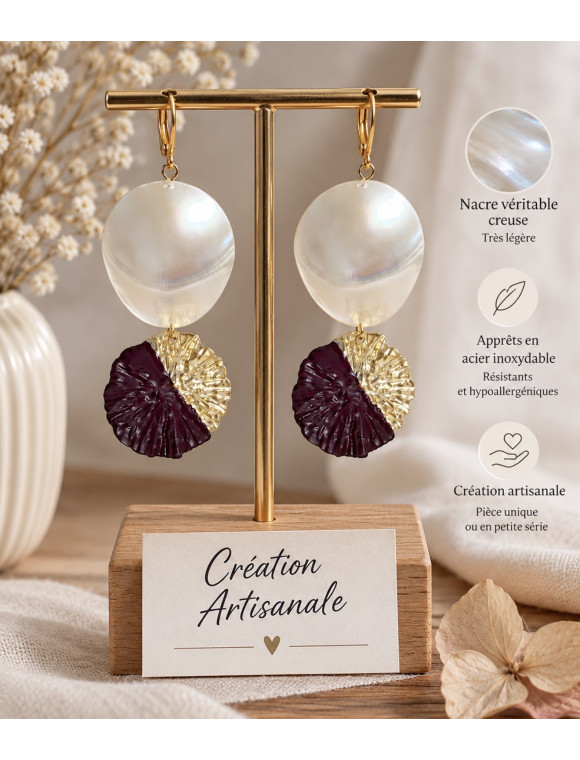 Boucles d'oreilles "Marquise" Collection de L'Atelier Valbelcréation
