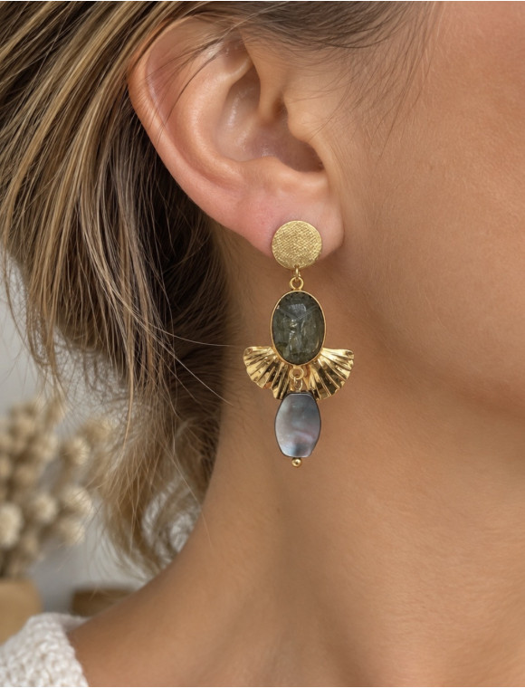 Boucles d'oreille "Néfertitie"Collection de L'Atelier Valbelcréation