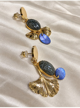 Boucles d’oreilles " Scarabée" collection de l'atelier Valbelcréation