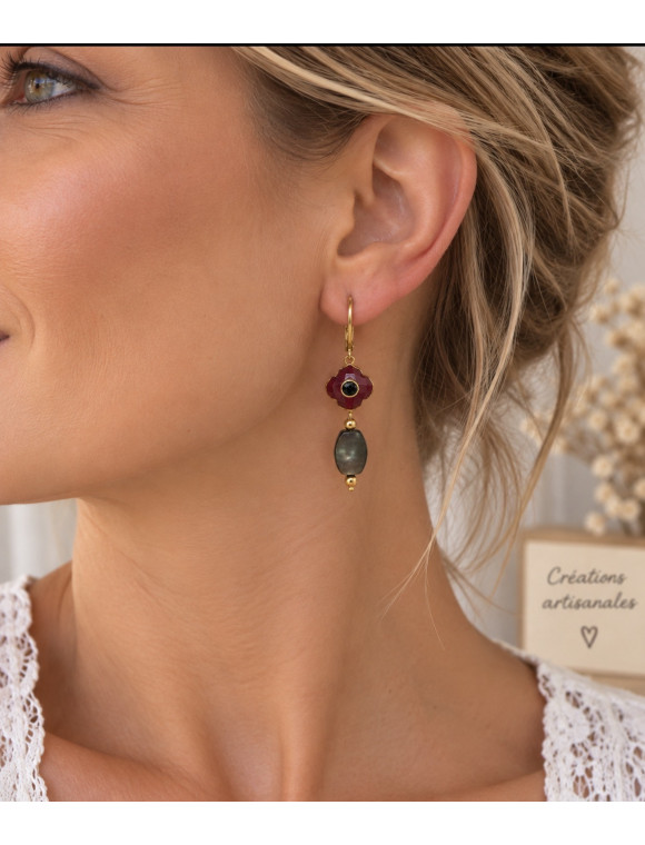 Boucles d’oreilles « Grenadine » de la collection Atelier Valbelcreation